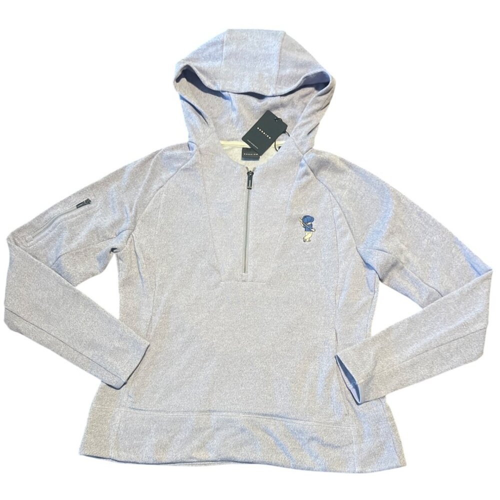 Dunning  Heather Purple Pullover Hoodie Half-Zip Embroidered Golfer Logo  Size M